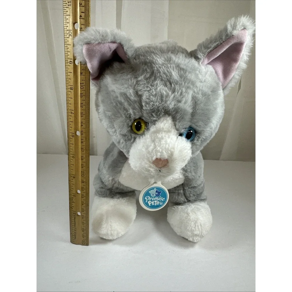 Build-A-Bear Promise Pets Gray Tabby Cat 2 Color Eyes Plush Stuffed Animal